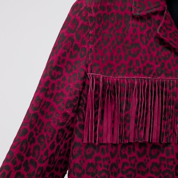 Saint Laurent Fringed Leopard Print Curtis Jacket - Picture 6 of 13